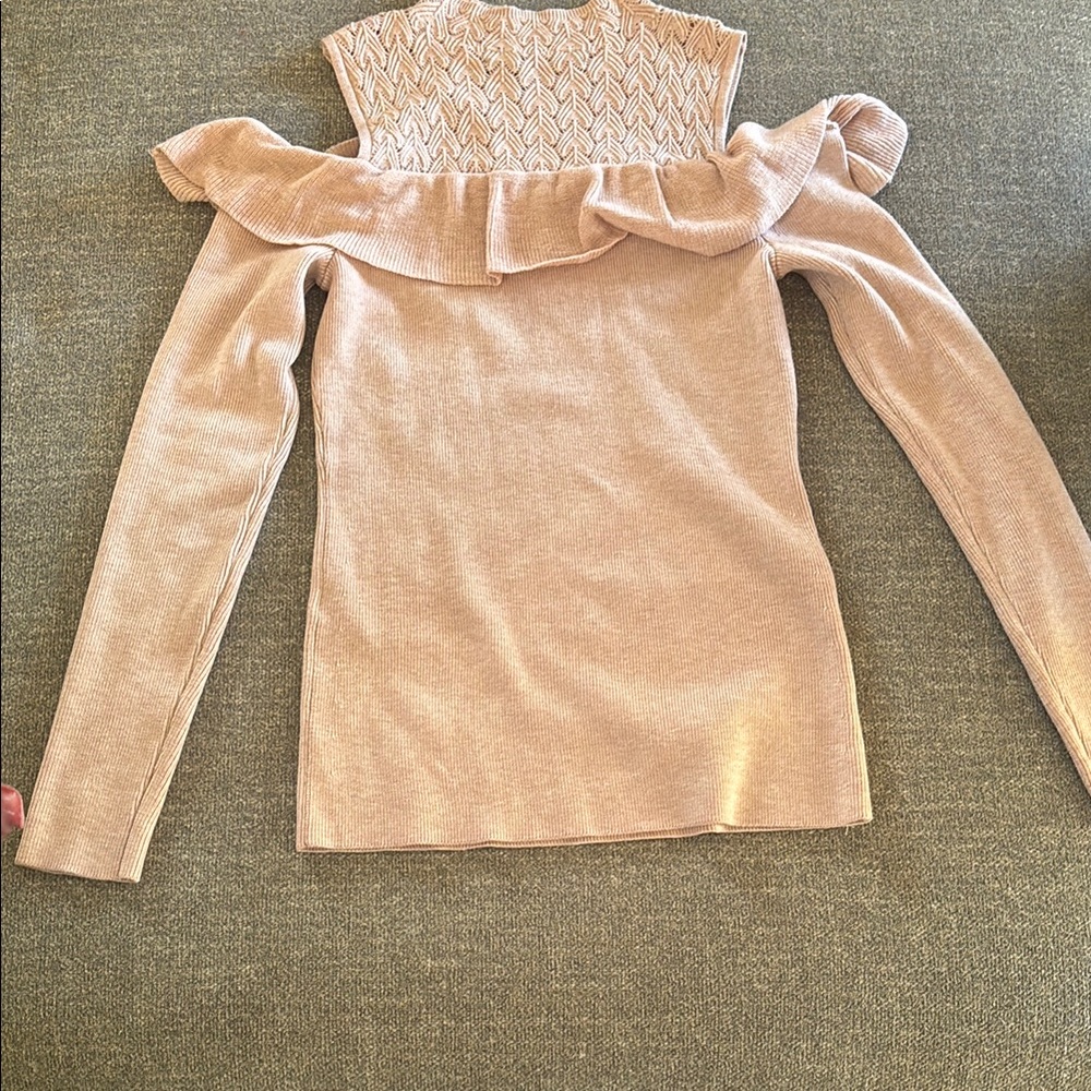 Elegant Beige Off-Shoulder Sweater